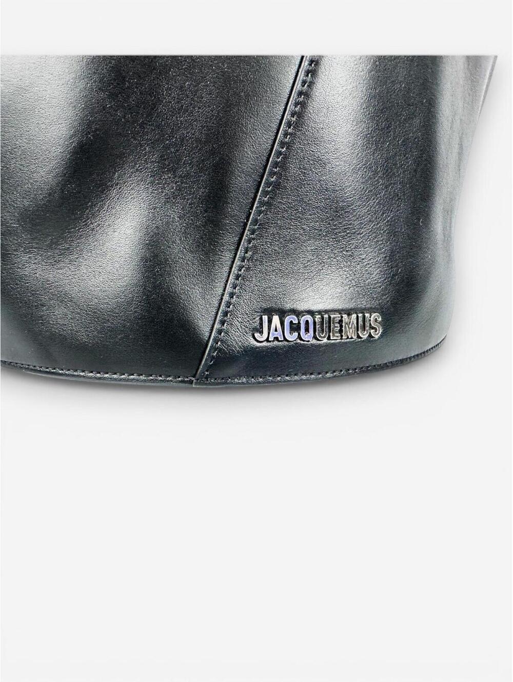 Jacquemus Le Tourni Black Calf Leather Bucket Tote Knotted Handle | NWT - Picture 2 of 8